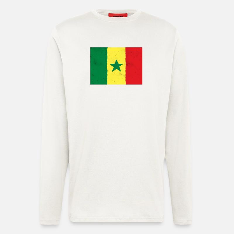Flagge von Senegal - Langarmshirt - made by SPREAD  - OFF WHITE