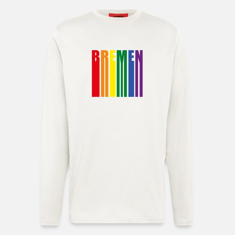 Bremen Regenbogen Pride Geschenk - Langarmshirt - made by SPREAD  - OFF WHITE