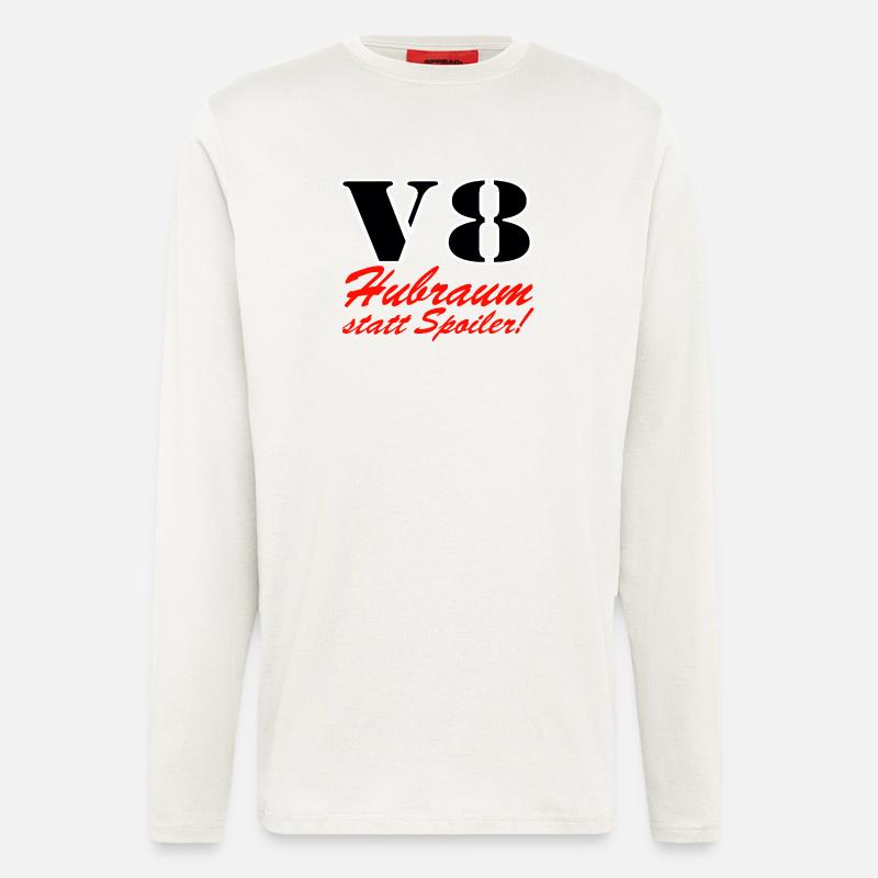 V8 Hubraum statt Spoiler ......................... - Langarmshirt - made by SPREAD - OFF WHITE