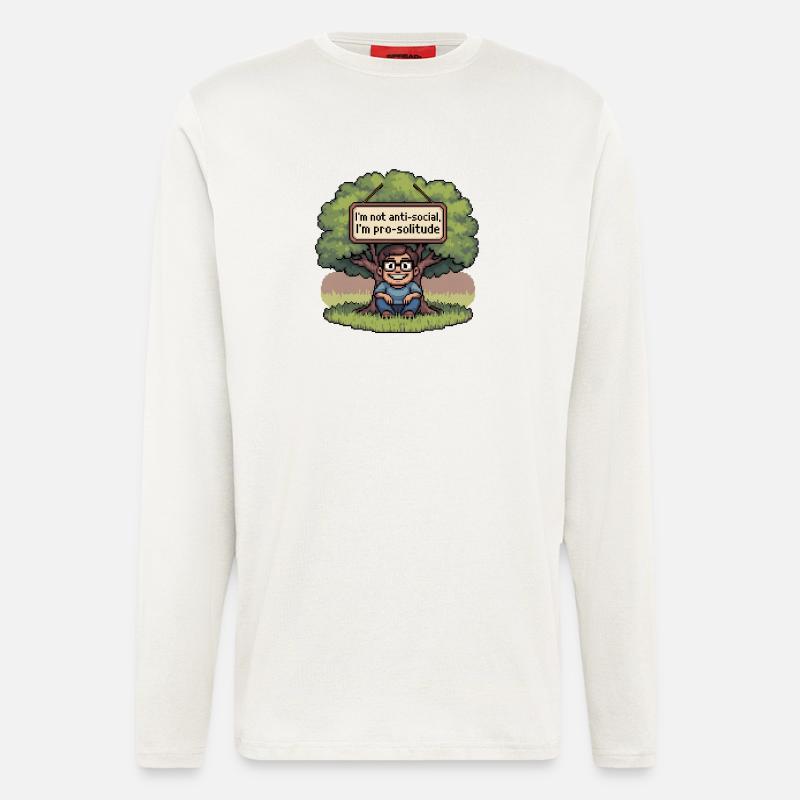 Pro Solitude Pixel Art Design - Langarmshirt - made by SPREAD  - OFF WHITE
