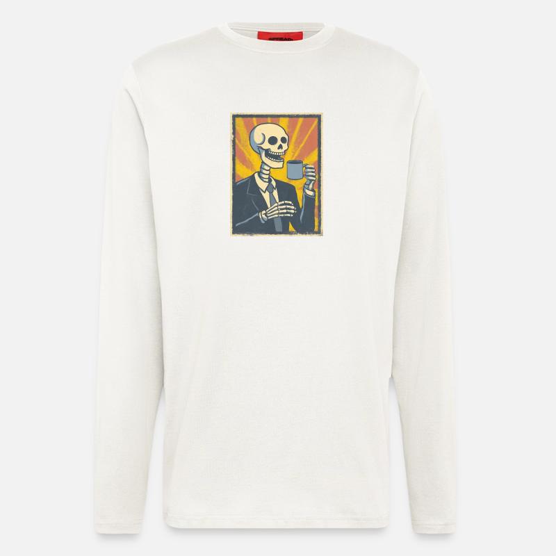 Kaffee oder Grab – was soll’s! - Langarmshirt - made by SPREAD  - OFF WHITE