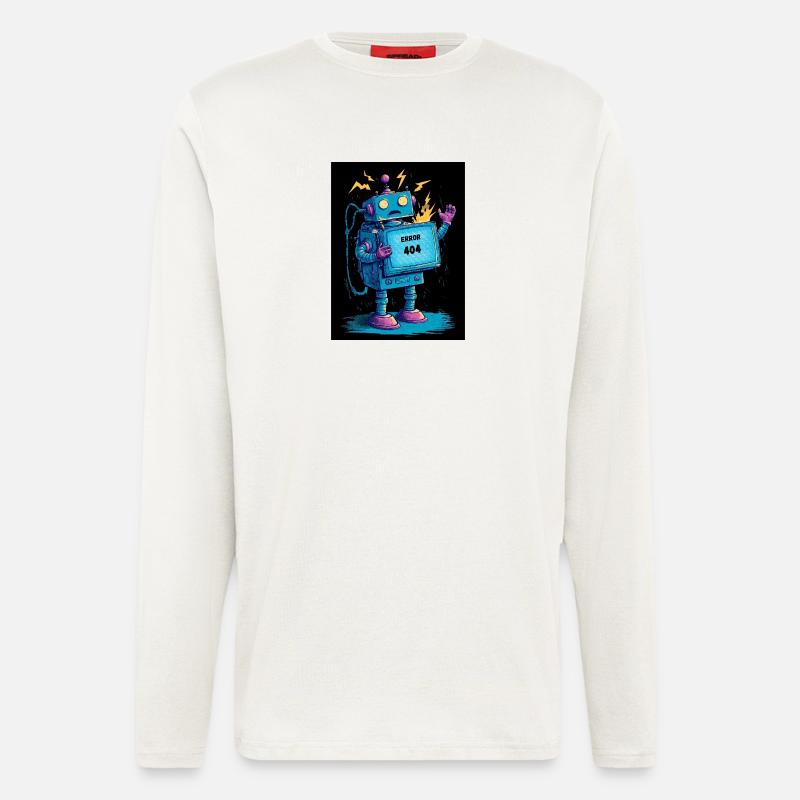 404 Bot – Gehirn nicht gefunden - Langarmshirt - made by SPREAD  - OFF WHITE