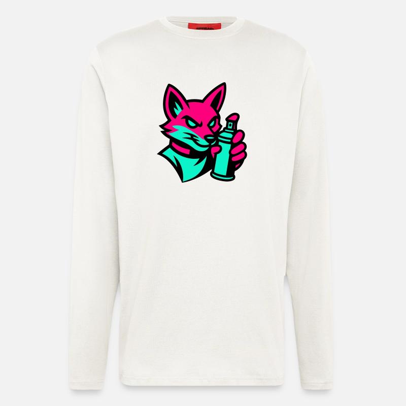 Graffiti Fuchs - Langarmshirt - made by SPREAD  - OFF WHITE
