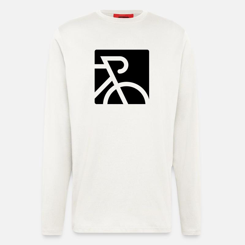 Stilisiertes Rennrad mit Dropbar - Langarmshirt - made by SPREAD  - OFF WHITE