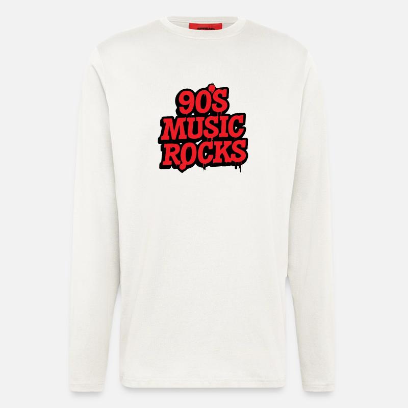 90's Music Rocks - Longsleeve - made by SPREAD  - OFF WHITE