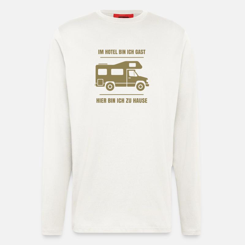 Cooler Dauercamper Spruch Wohnmobil Zuhause - Langarmshirt - made by SPREAD  - OFF WHITE