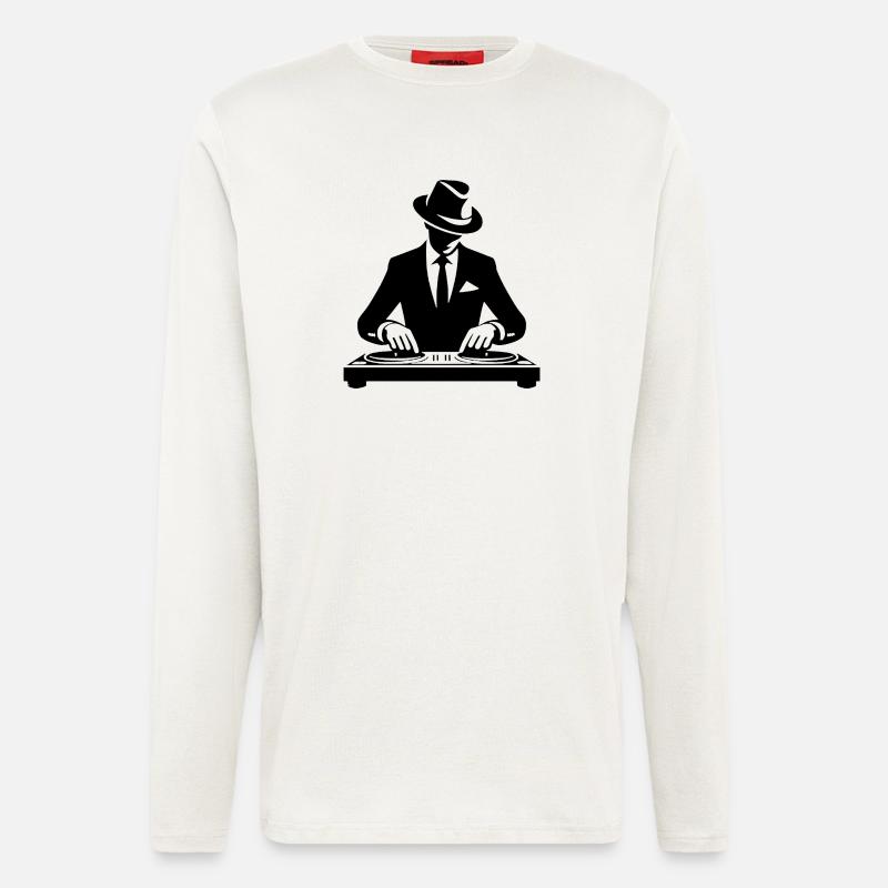 Abstraktes T-Shirt mit kosmischem Muster - Langarmshirt - made by SPREAD  - OFF WHITE