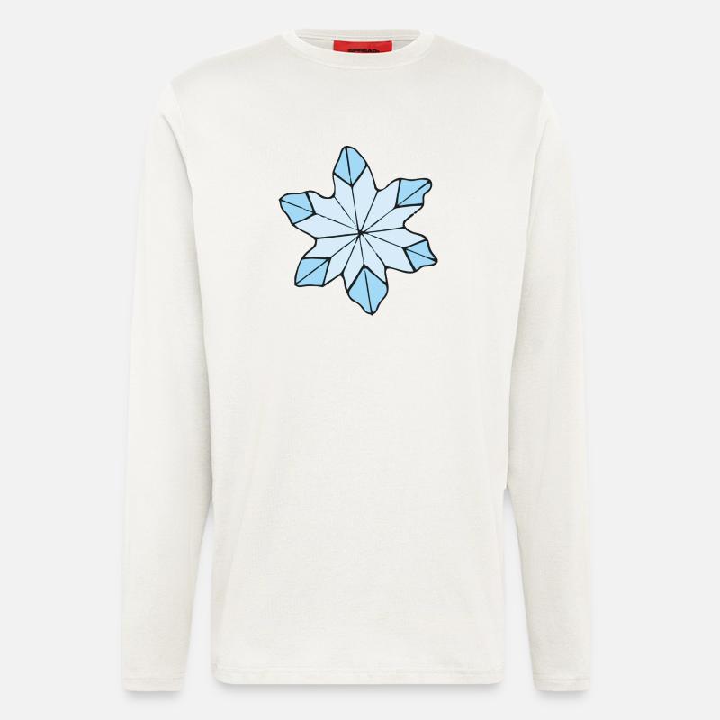 Stilvolle Blaue Eisblume design - Langarmshirt - made by SPREAD  - OFF WHITE
