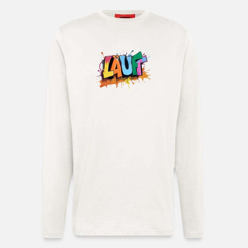 Läuft Statement Läufer Graffiti Lustige Sprüche - Langarmshirt - made by SPREAD  - OFF WHITE