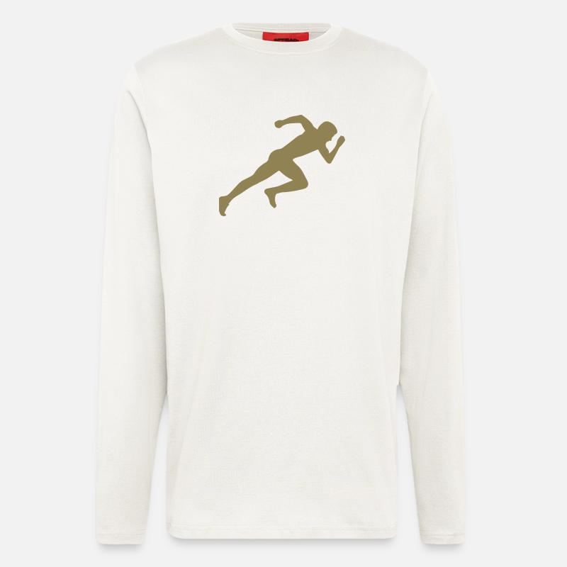 Minimalistische Silhouette Sprinter Sprinten  - Langarmshirt - made by SPREAD  - OFF WHITE