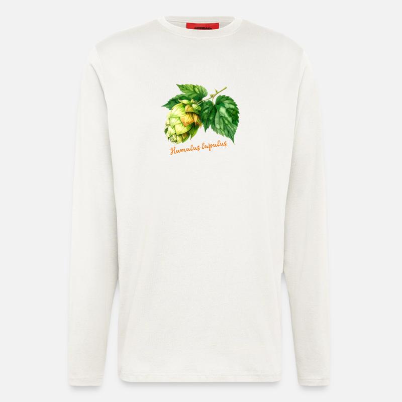 Humulus lupulus - botanische Illustration - Langarmshirt - made by SPREAD  - OFF WHITE