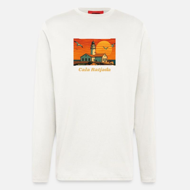 Cala Ratjada - Mallorca - Langarmshirt - made by SPREAD  - OFF WHITE