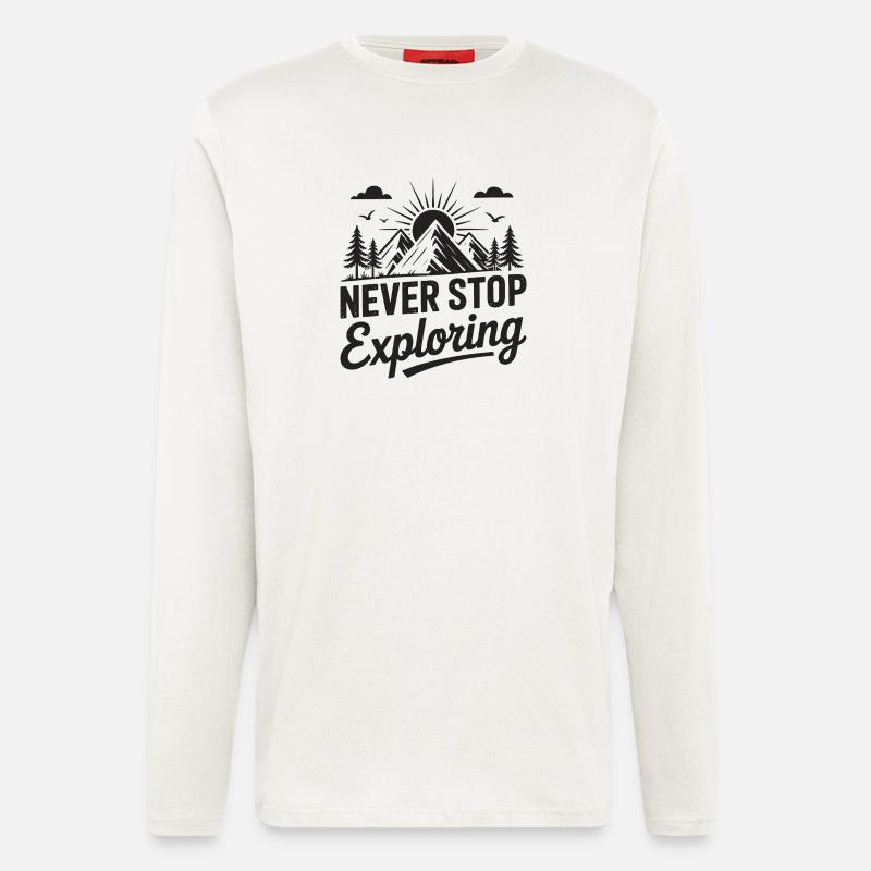 Mountains - Never Stop Exploring - Longsleeve - made by SPREAD  - OFF WHITE
