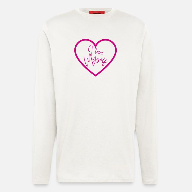 Je m’aime - Manches longues bio décontracté fabriqué en UE - OFF WHITE