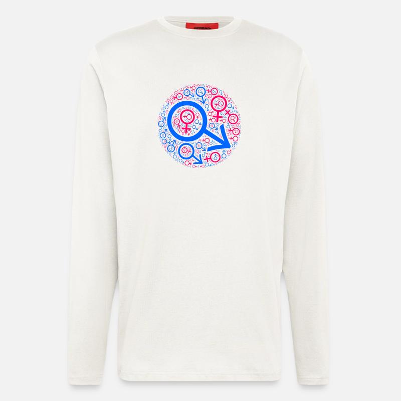 Gender-Kuddelmuddel im Kreis-Design - Langarmshirt - made by SPREAD  - OFF WHITE