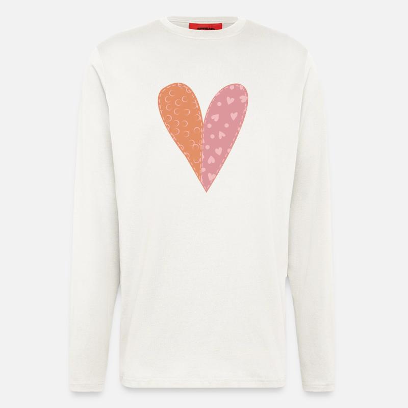 Patchwork Herz Nr. 7 - Langarmshirt - made by SPREAD  - OFF WHITE