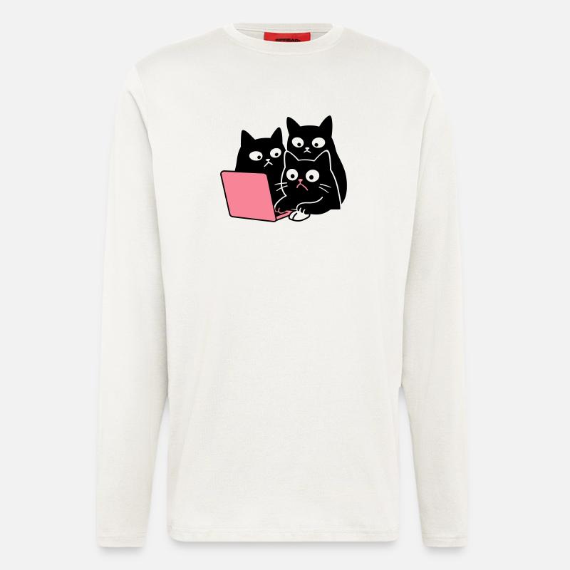 Cute Catcontent - Langarmshirt - made by SPREAD  - OFF WHITE