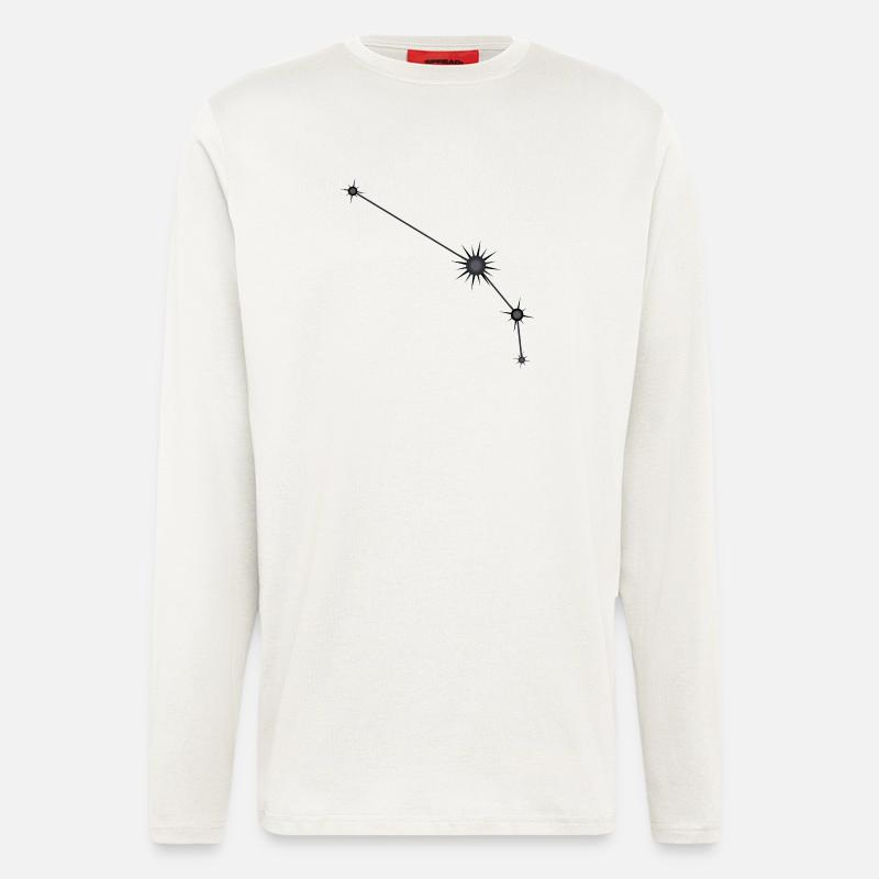 Widder Stern Sternbild Sternzeichen Schwarz & Grau - Langarmshirt - made by SPREAD  - OFF WHITE