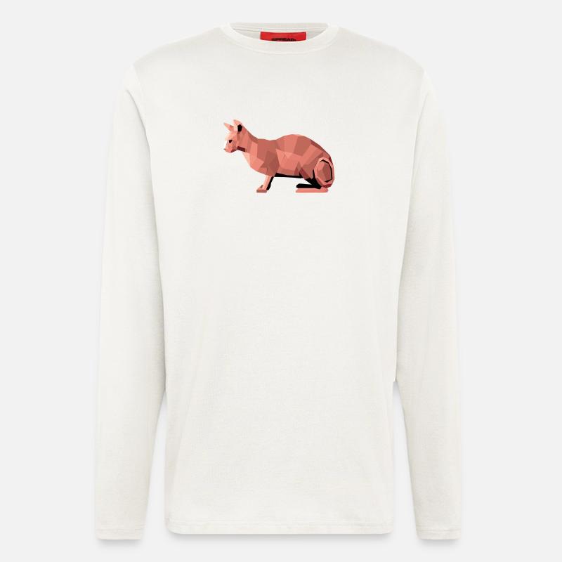 Sphynx Low Poly Cat – Geometrisches Design - Langarmshirt - made by SPREAD  - OFF WHITE