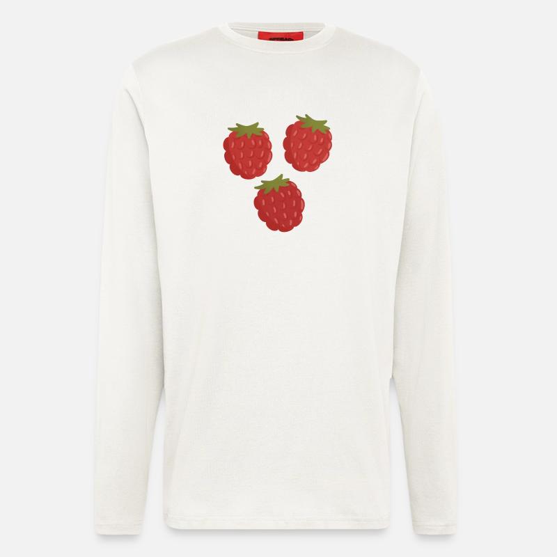 Vivid Raspberry Fruit Pattern - Longsleeve - made by SPREAD  - OFF WHITE
