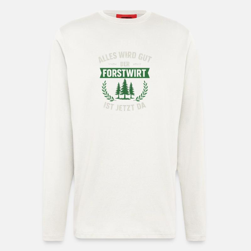 Lustiger Forstwirt Spruch - Langarmshirt - made by SPREAD  - OFF WHITE