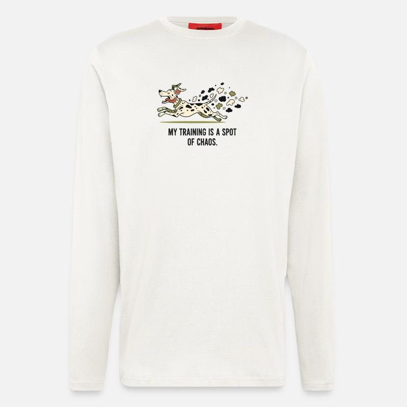 Mein Training ist ein Fleckchen Chaos - Langarmshirt - made by SPREAD  - OFF WHITE
