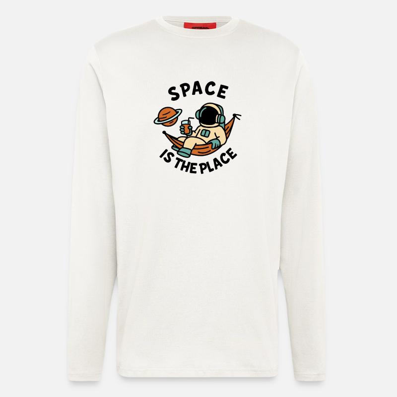Space Explorer Astronaut Entspannendes Design - Langarmshirt - made by SPREAD  - OFF WHITE