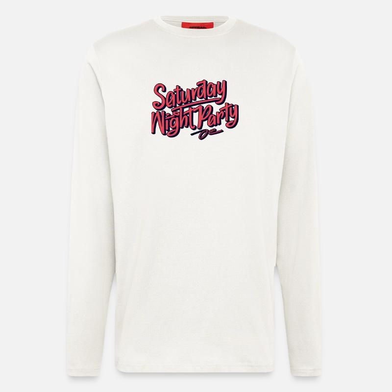 Saturday Night Party Typografie - Langarmshirt - made by SPREAD  - OFF WHITE