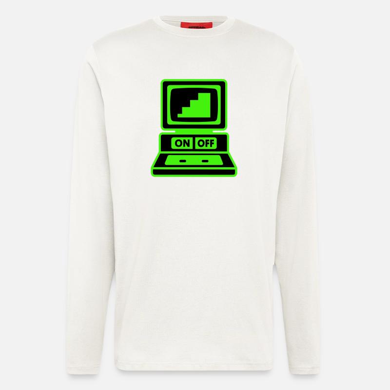 Computer Minimal Pop-Art - Langarmshirt - made by SPREAD  - OFF WHITE