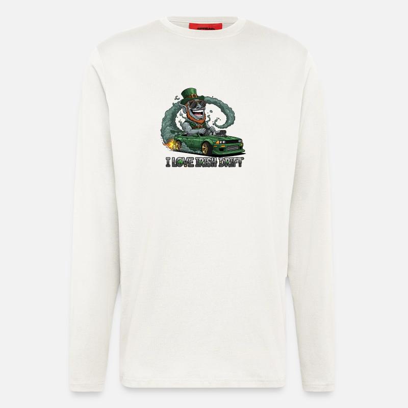 St. Patrick's Day Stunt Drifting Design - Longsleeve - made by SPREAD  - OFF WHITE