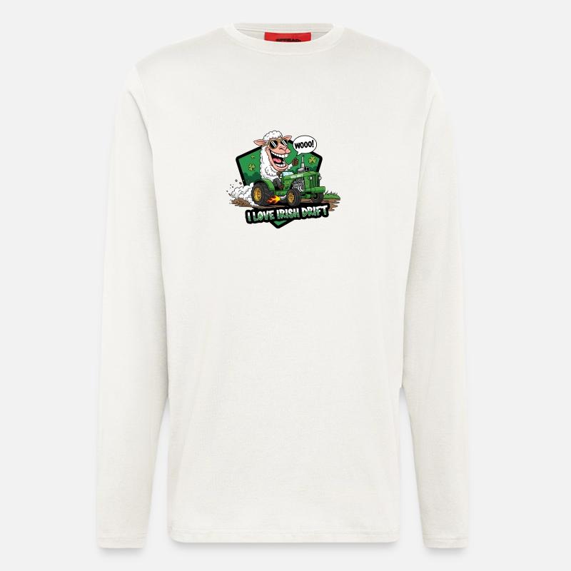 Irisches Drift Schaf Auto Design - Langarmshirt - made by SPREAD  - OFF WHITE