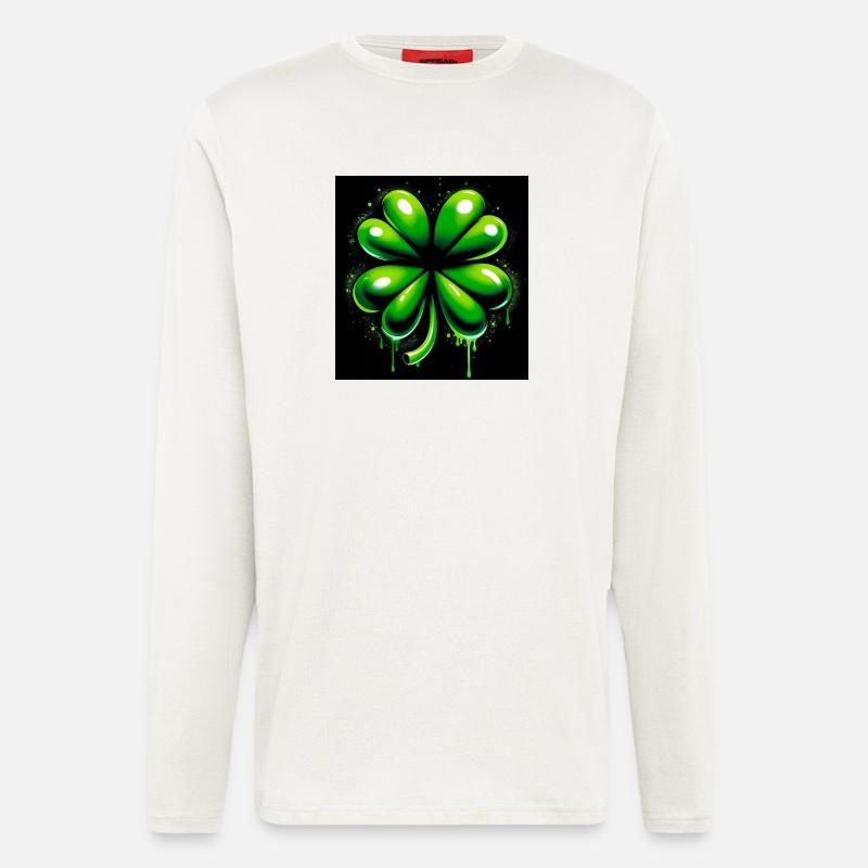 Vierblättriges Kleeblatt - Langarmshirt - made by SPREAD  - OFF WHITE