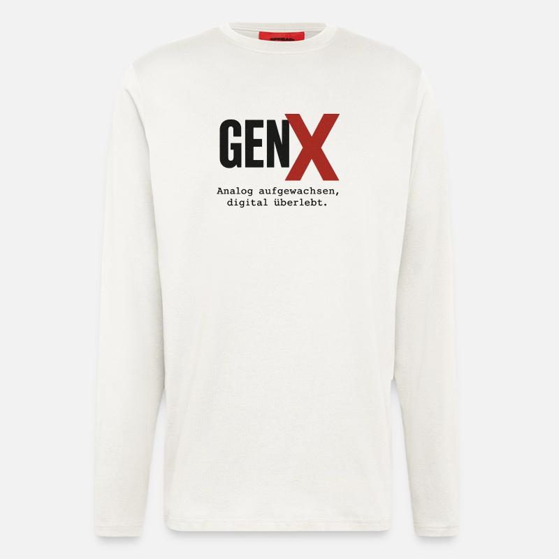 GenX Digital Retro Design - Langarmshirt - made by SPREAD  - OFF WHITE