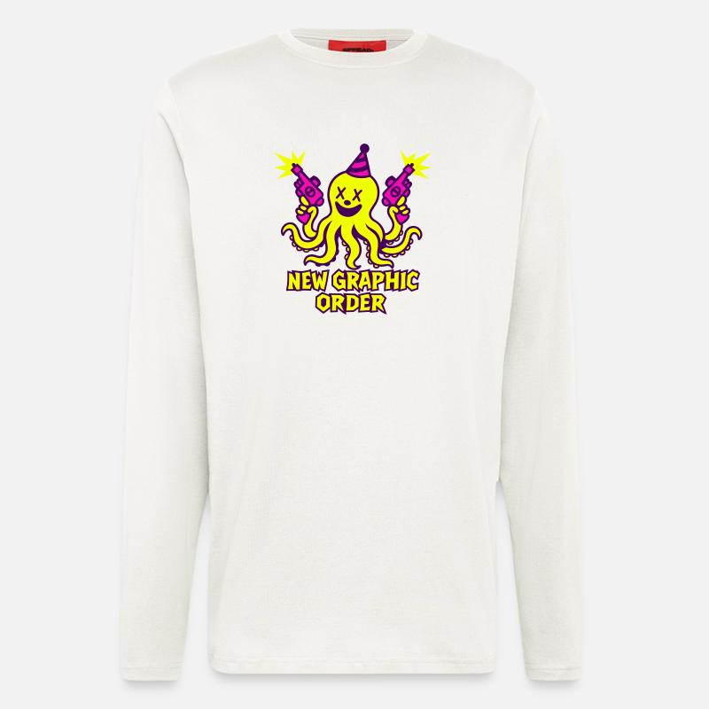 NGO Krake Neon Pop - Langarmshirt - made by SPREAD  - OFF WHITE
