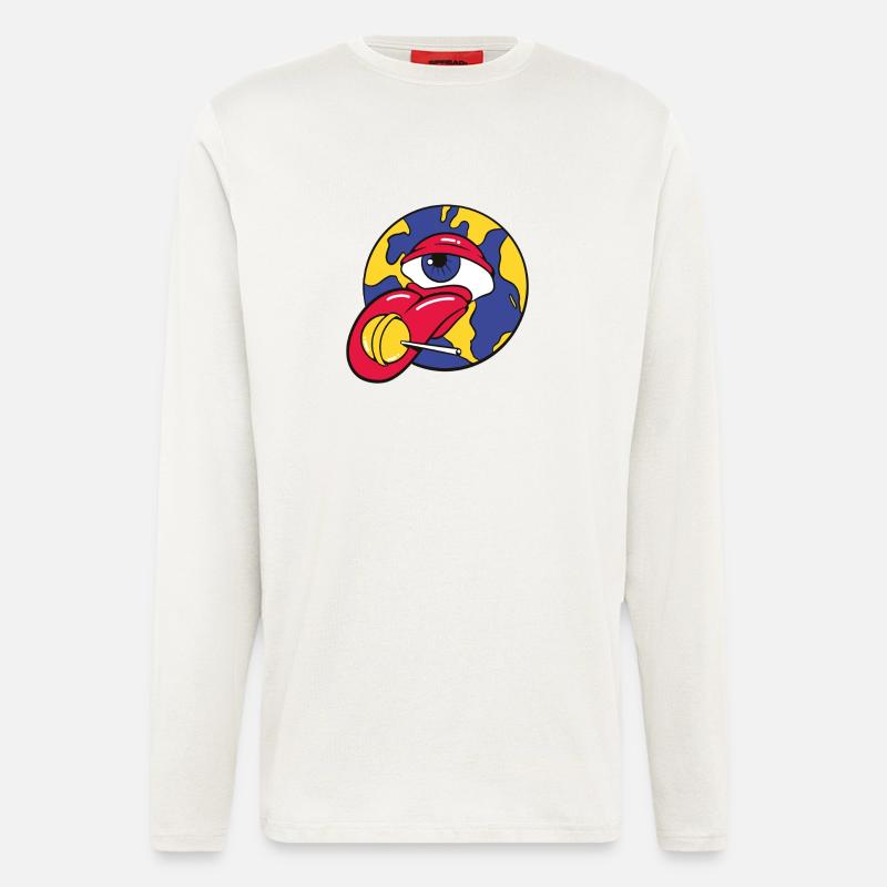 Eye and Brain Candy Surreal Illustration - Longsleeve - made by SPREAD  - OFF WHITE