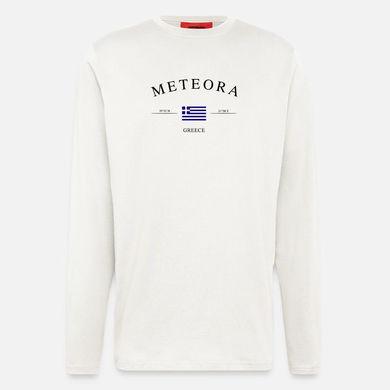 Meteora Griechenland – Urlaub Souvenir & Geschenk - Langarmshirt - made by SPREAD  - OFF WHITE