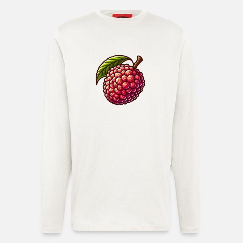Lebendige Litschi im illustrativen Stil - Langarmshirt - made by SPREAD  - OFF WHITE