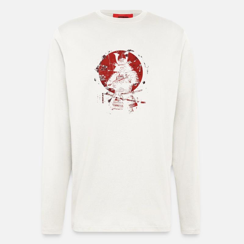 Szenerie eines Samurai Kriegers - Langarmshirt - made by SPREAD  - OFF WHITE