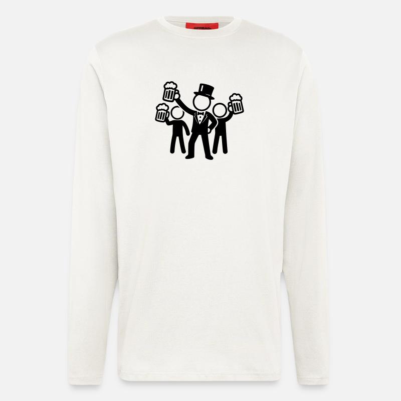 Bräutigam Junggesellen Abschied - Langarmshirt - made by SPREAD  - OFF WHITE