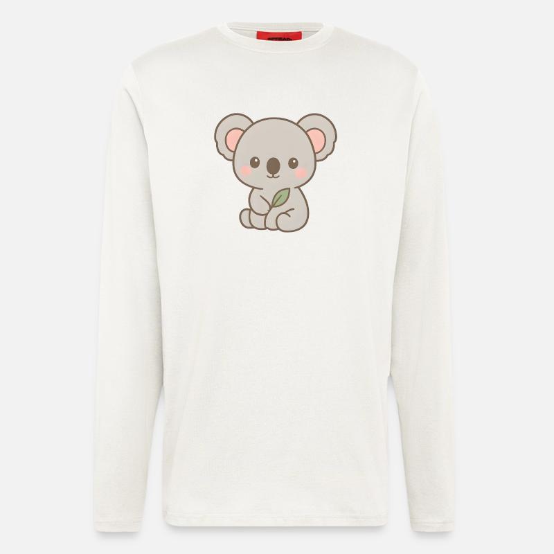 Niedliches Koala Bär Design mit Blättern - Langarmshirt - made by SPREAD  - OFF WHITE