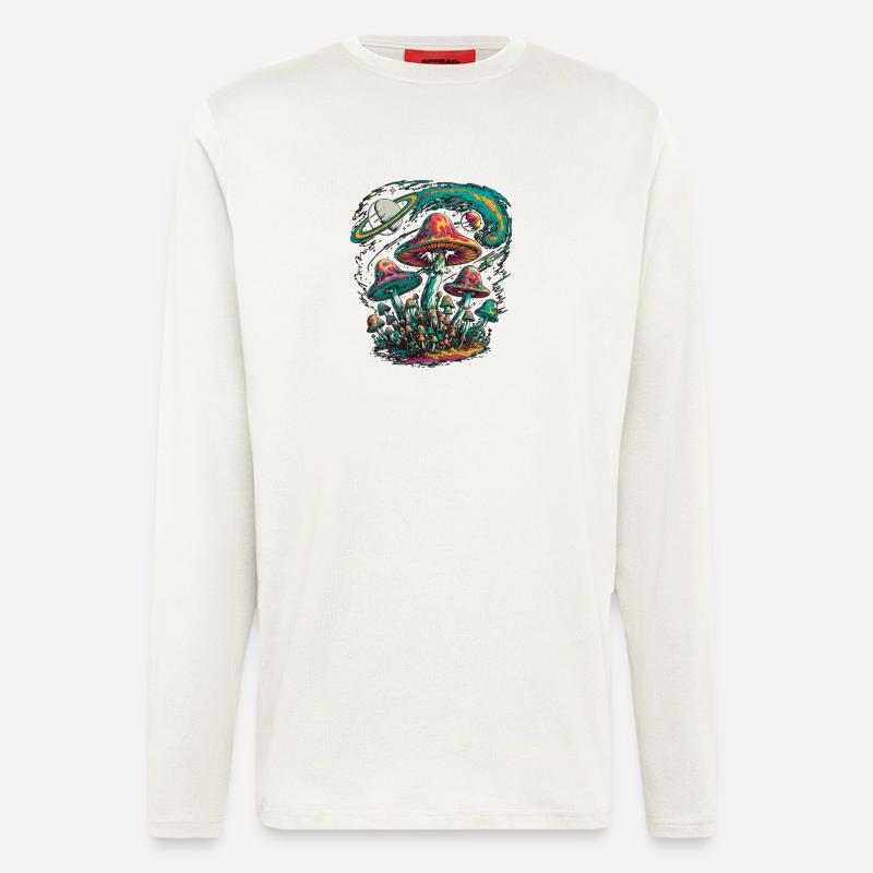 Psychedelische kosmische Pilze Kunstwerk - Langarmshirt - made by SPREAD  - OFF WHITE