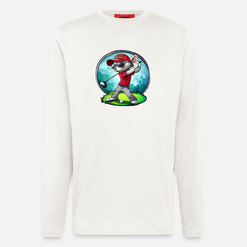 Mäuse Golfer / Golf Maus - Langarmshirt - made by SPREAD  - OFF WHITE