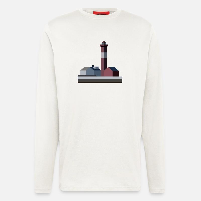 Stilisierter Seestern-Leuchtturm - Langarmshirt - made by SPREAD  - OFF WHITE