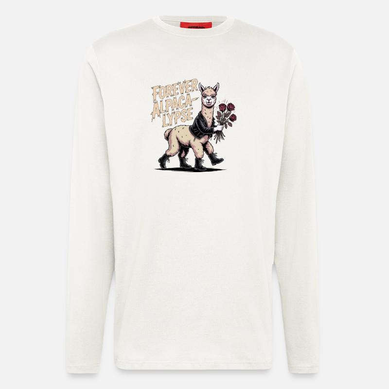 Für immer Alpaka-Lypse - Langarmshirt - made by SPREAD  - OFF WHITE