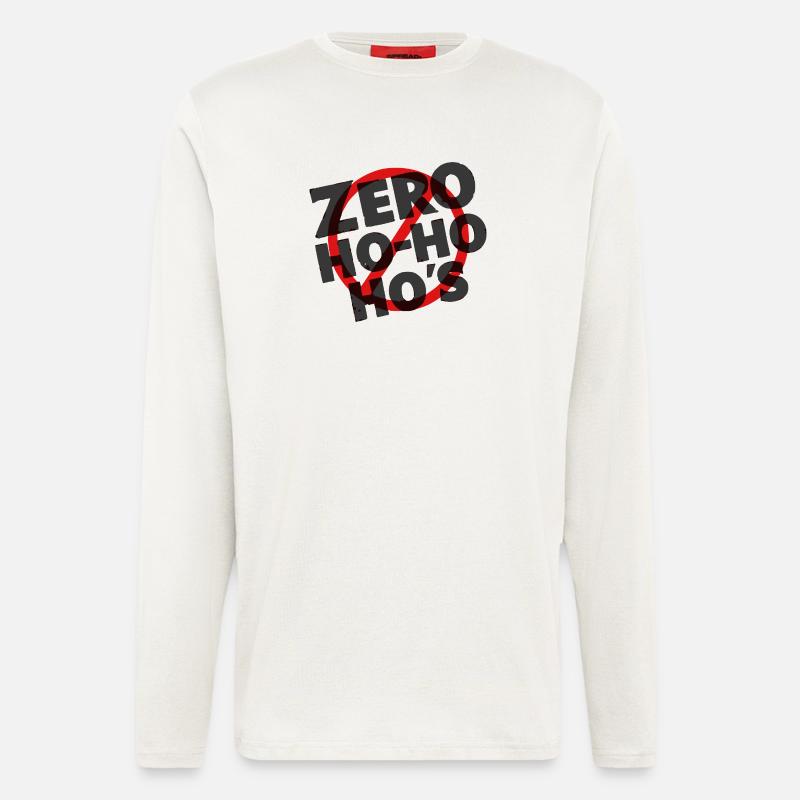 Les détracteurs de Noël Zero Ho-Ho-Ho’s - Manches longues bio décontracté fabriqué en UE - OFF WHITE