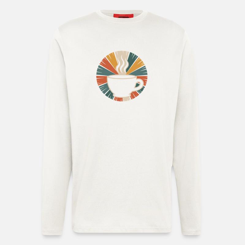 Warming Coffee Mug Retro Design - Longsleeve - made by SPREAD - OFF WHITE