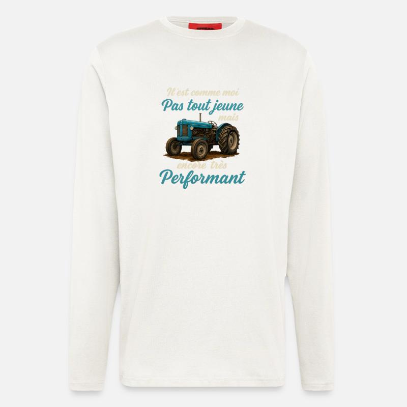 Traktorbauer Humor - Langarmshirt - made by SPREAD  - OFF WHITE