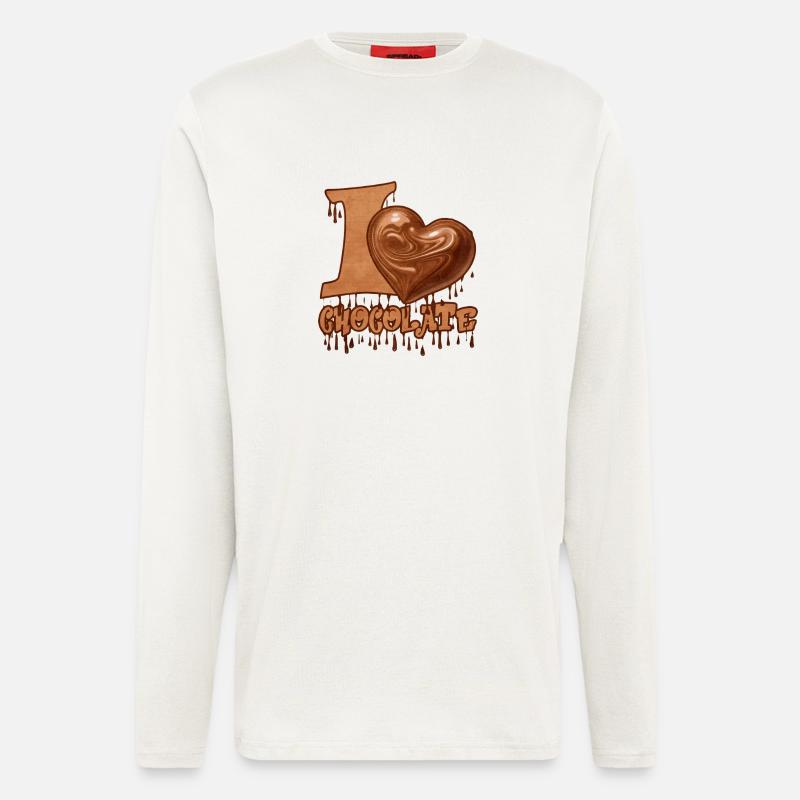 Schokoladenherz mit Melanin-Effekt - Langarmshirt - made by SPREAD  - OFF WHITE