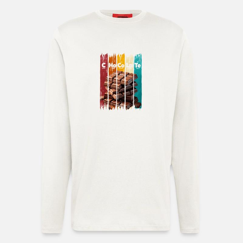 Schokoladentafeln mit buntem Hintergrund - Langarmshirt - made by SPREAD - OFF WHITE