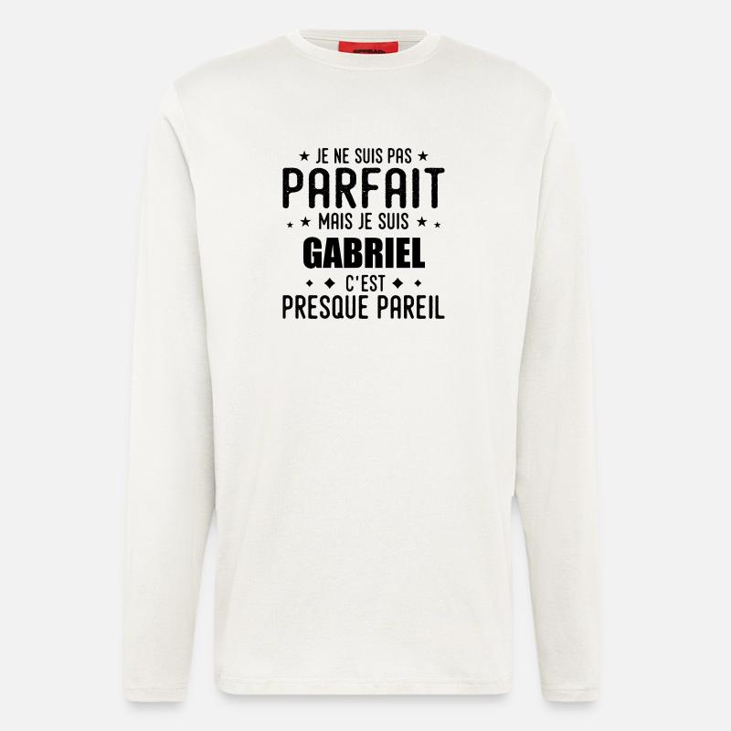 Gabriel: authentisch, unvollkommen, oberflächlich, perfekt - Langarmshirt - made by SPREAD  - OFF WHITE